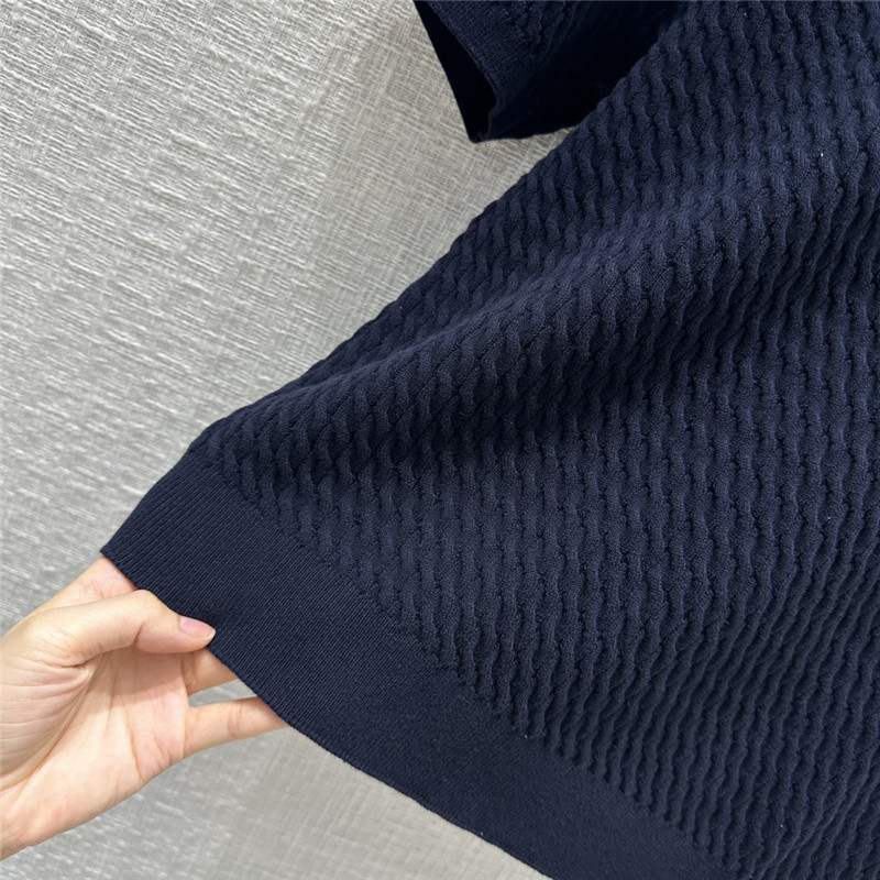 M1um1u contrast stripe cable knit polo top replica clothes