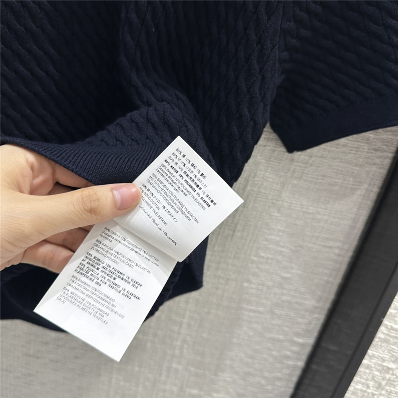 M1um1u contrast stripe cable knit polo top replica clothes