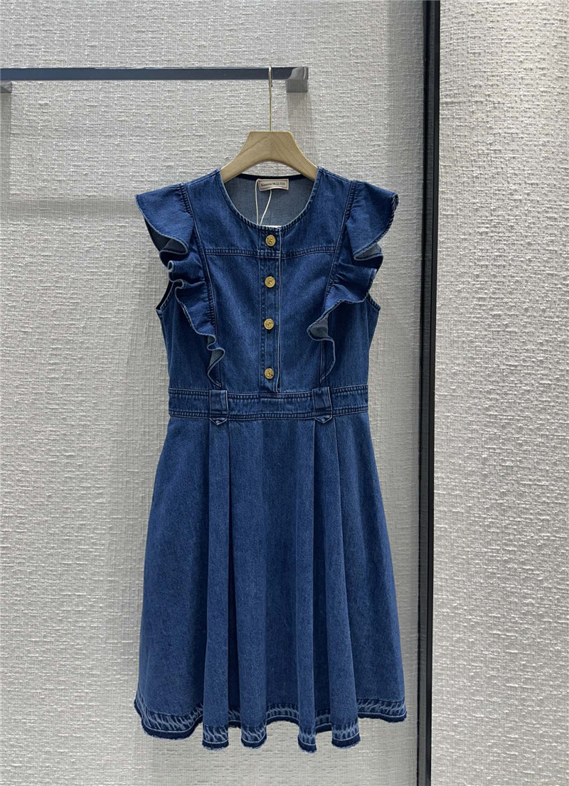 Alexander mcqueen sleeveless denim dress replica clothing