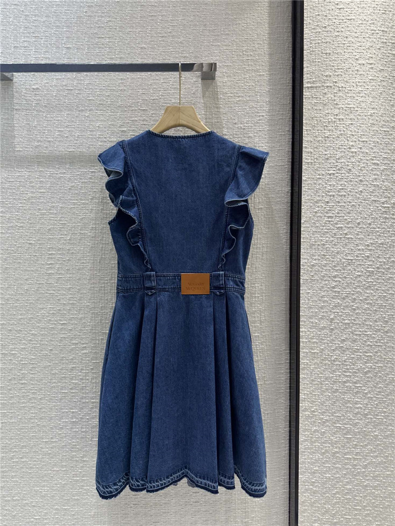 a1exa*der Mcqv*en sleeveless denim dress replica clothing