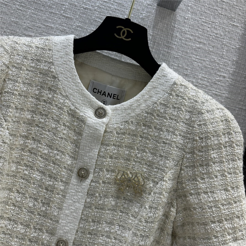 Ch**el woven plaid tweed jacket dress replica clothing