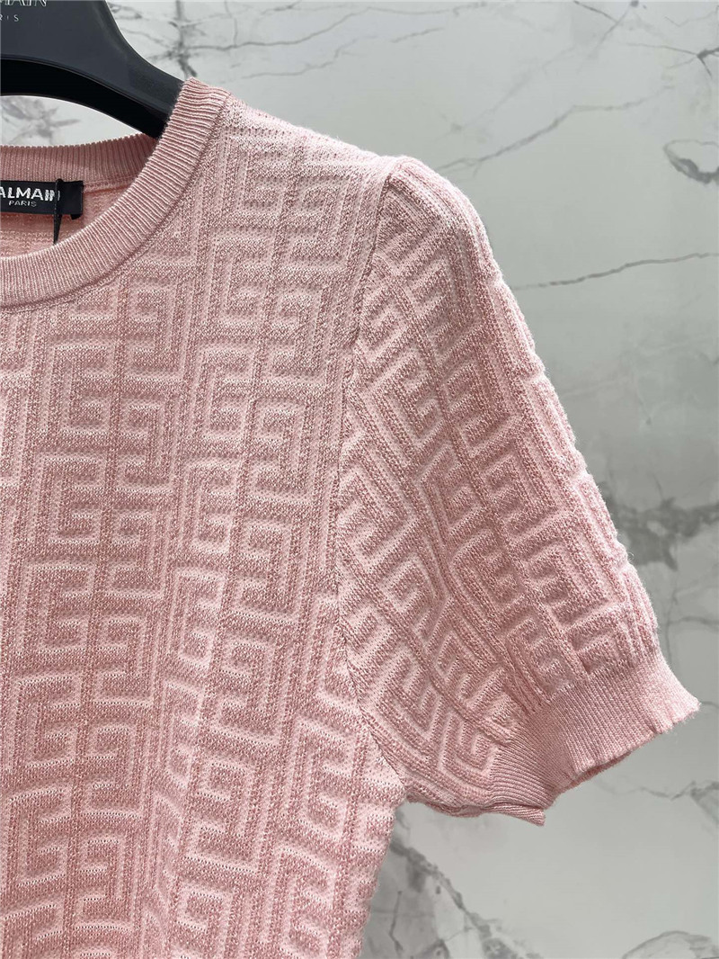 Balmain hollow round neck short sleeve replicas clothes