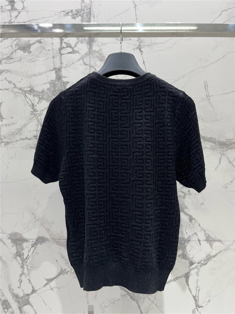Balmain hollow round neck short sleeve replicas clothes