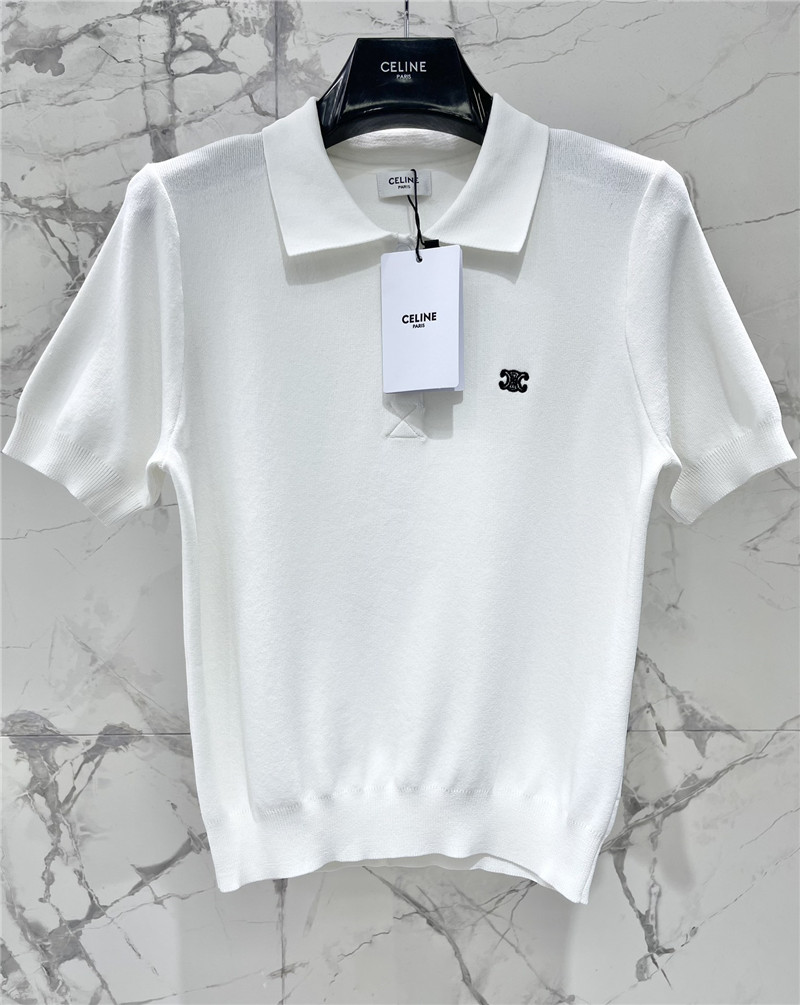 Ce1i*e lapel embroidered logo short sleeve replica d&g clothing