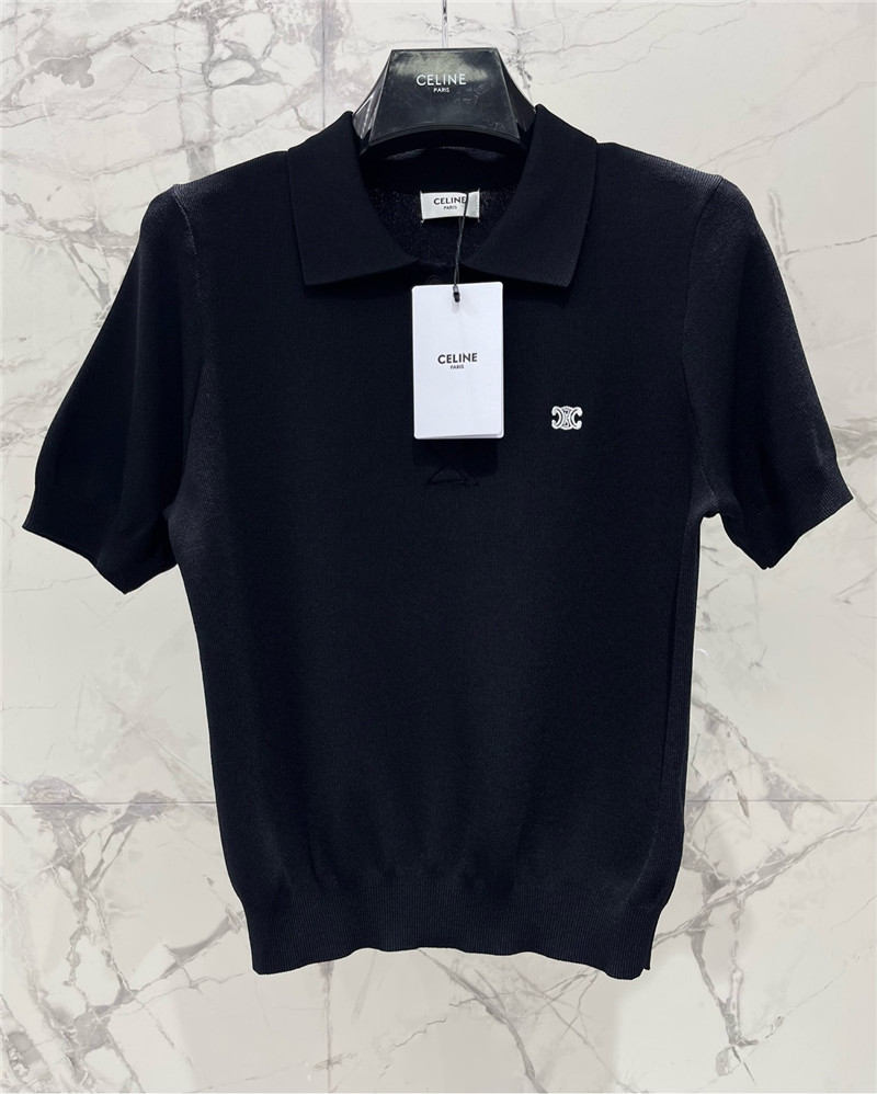 Ce1i*e lapel embroidered logo short sleeve replica d&g clothing