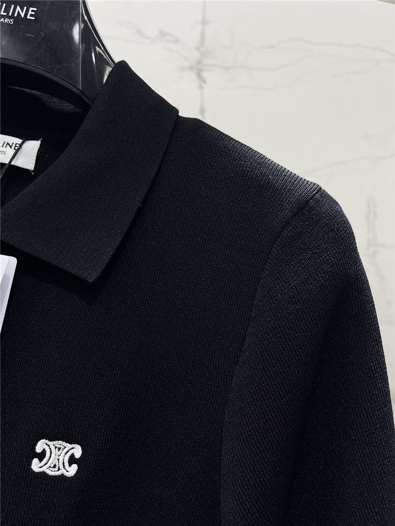 Ce1i*e lapel embroidered logo short sleeve replica d&g clothing