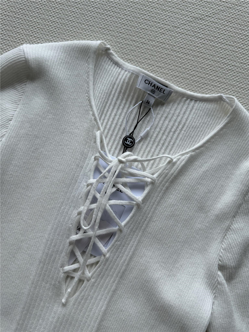 Ch**el lace up short sleeve replica clothing sites