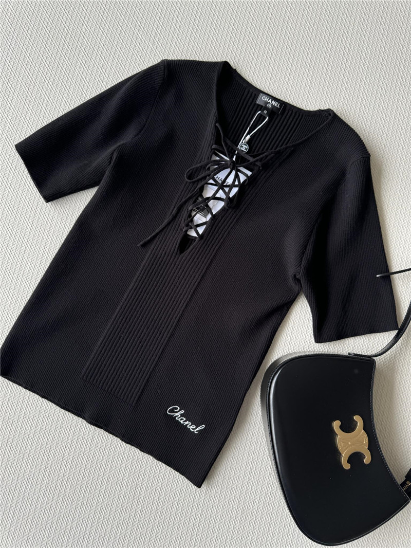 Ch**el lace up short sleeve replica clothing sites