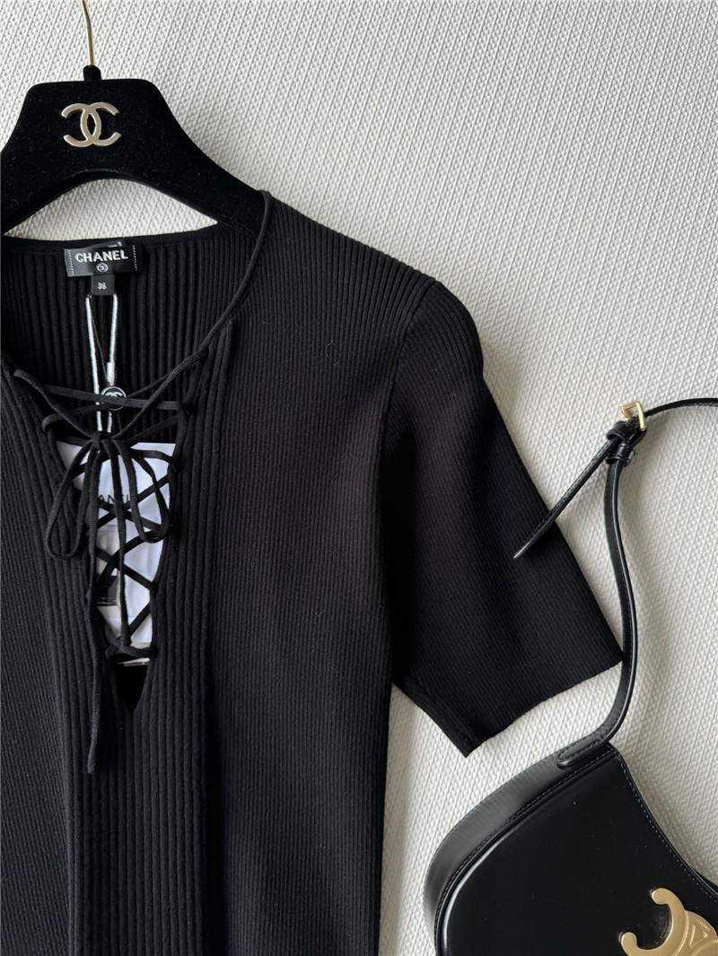 Ch**el lace up short sleeve replica clothing sites