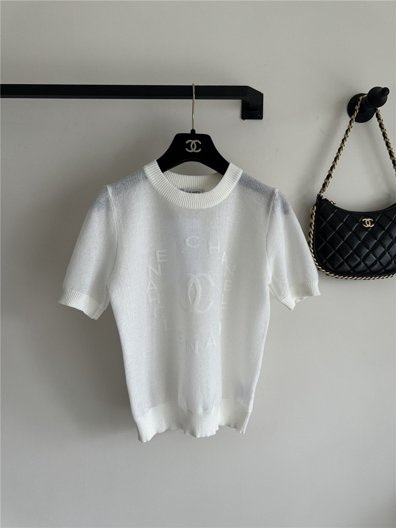 Chanel dark jacquard logo top cheap replica designer clothes