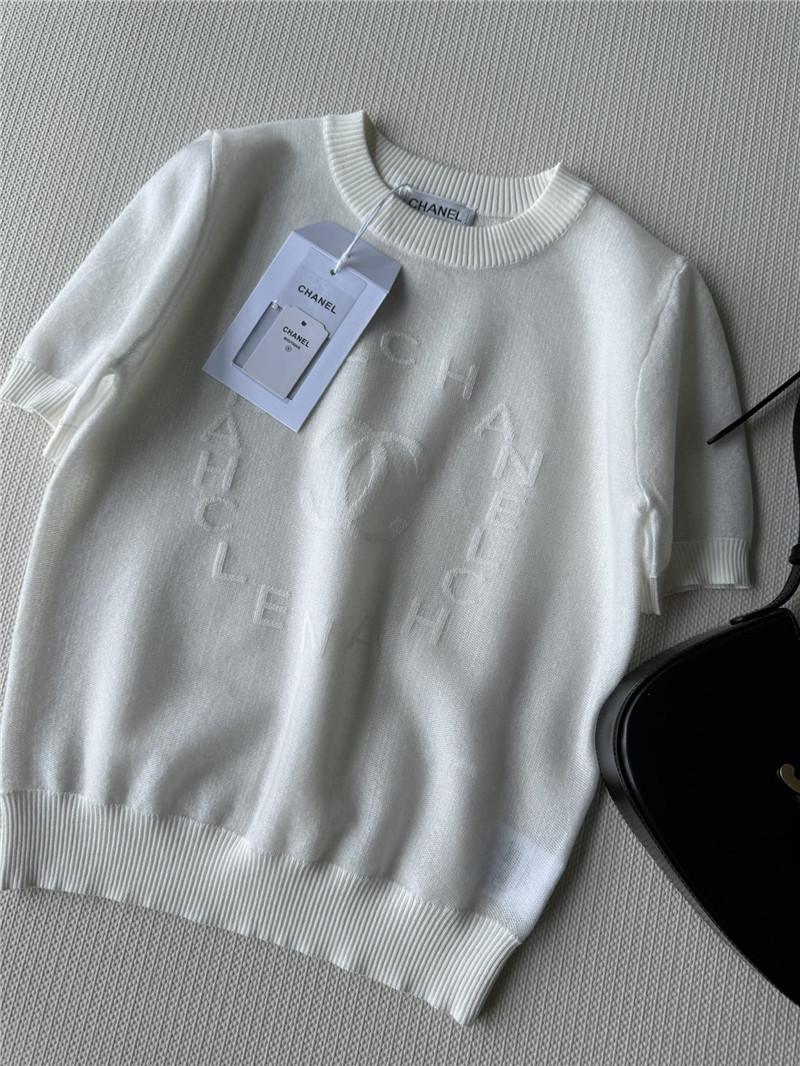 Ch**el dark jacquard logo top cheap replica designer clothes