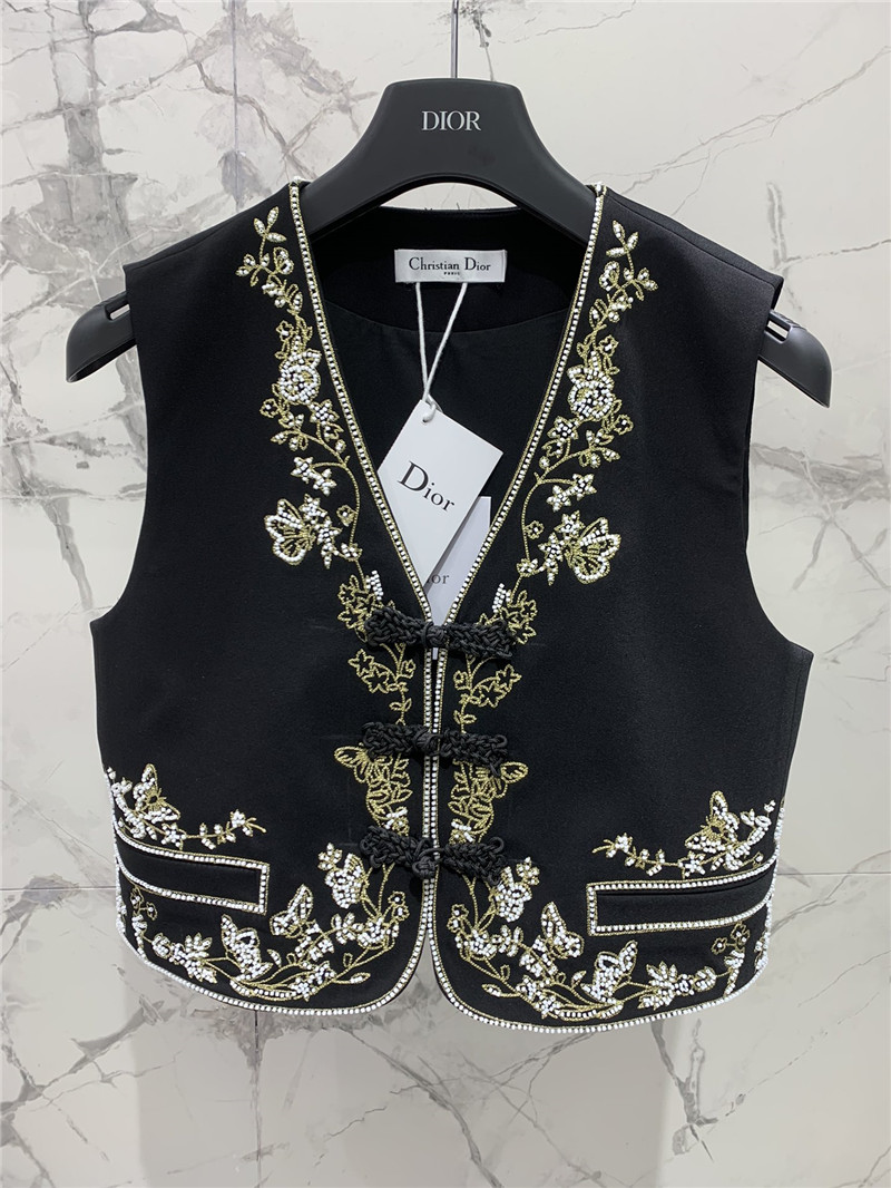 dior embroidered butterfly vest replica clothing sites