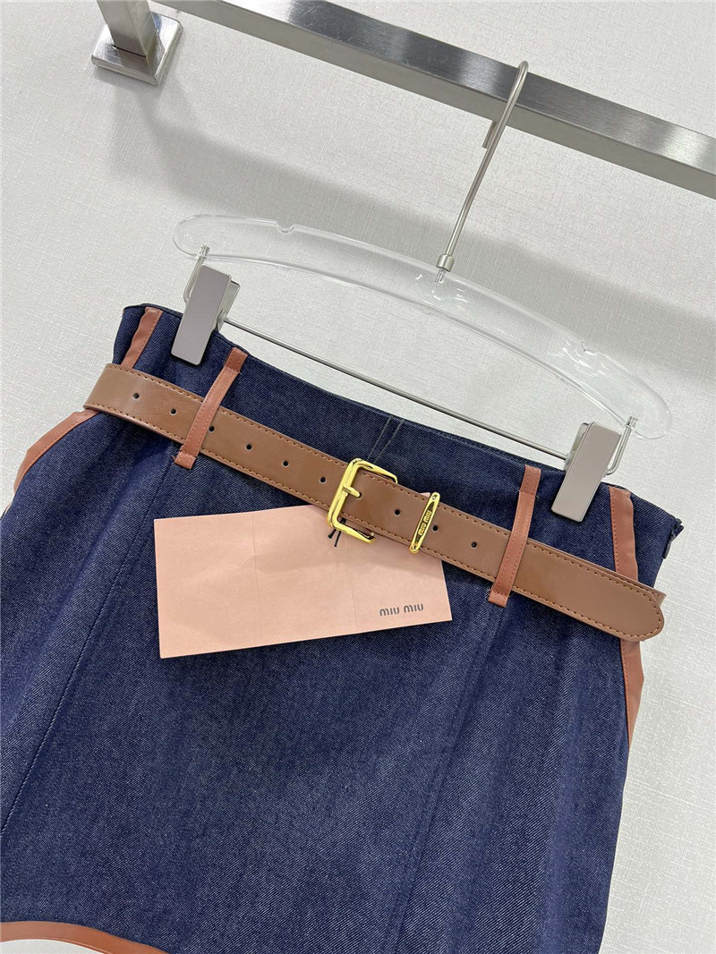 M1um1u patchwork leather skirt replica designer clothes