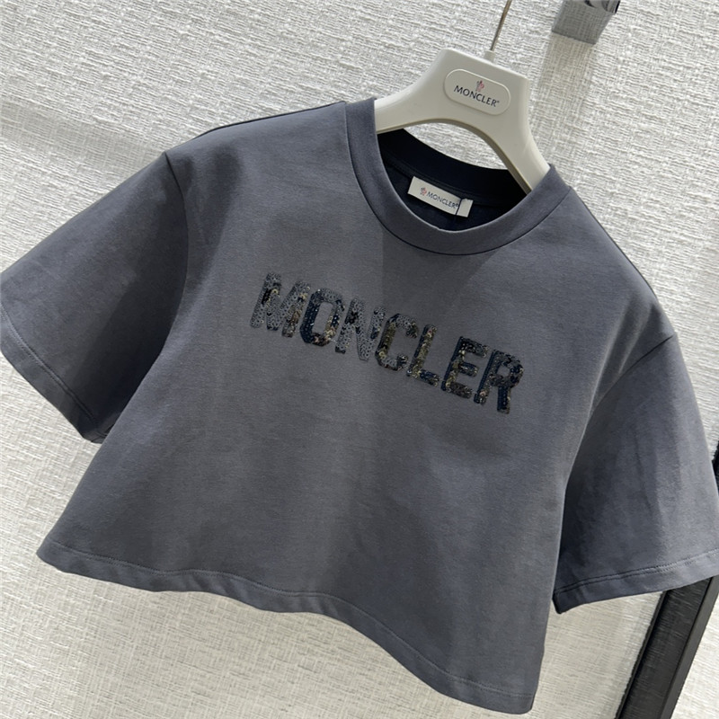 Moncler embroidered letter logo short T-shirt replica clothes