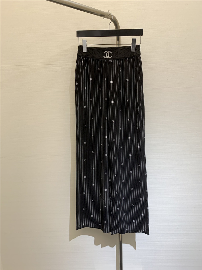Chanel elastic striped casual trousers replica designer clothes