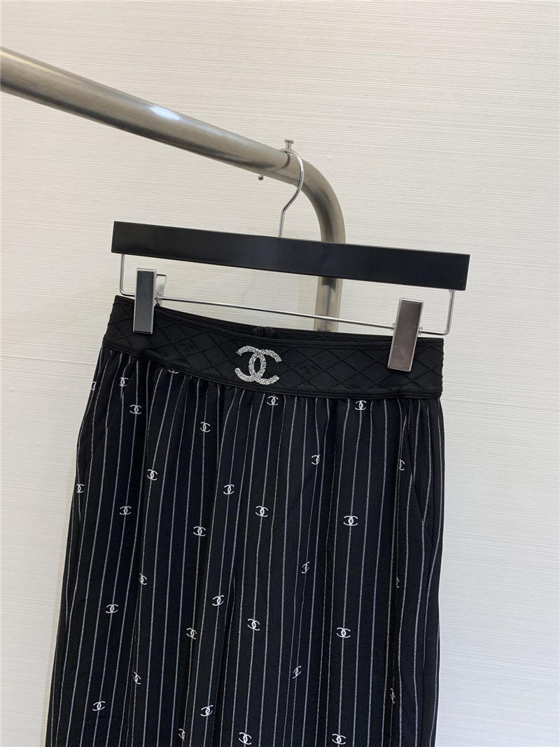 Chanel elastic striped casual trousers replica designer clothes