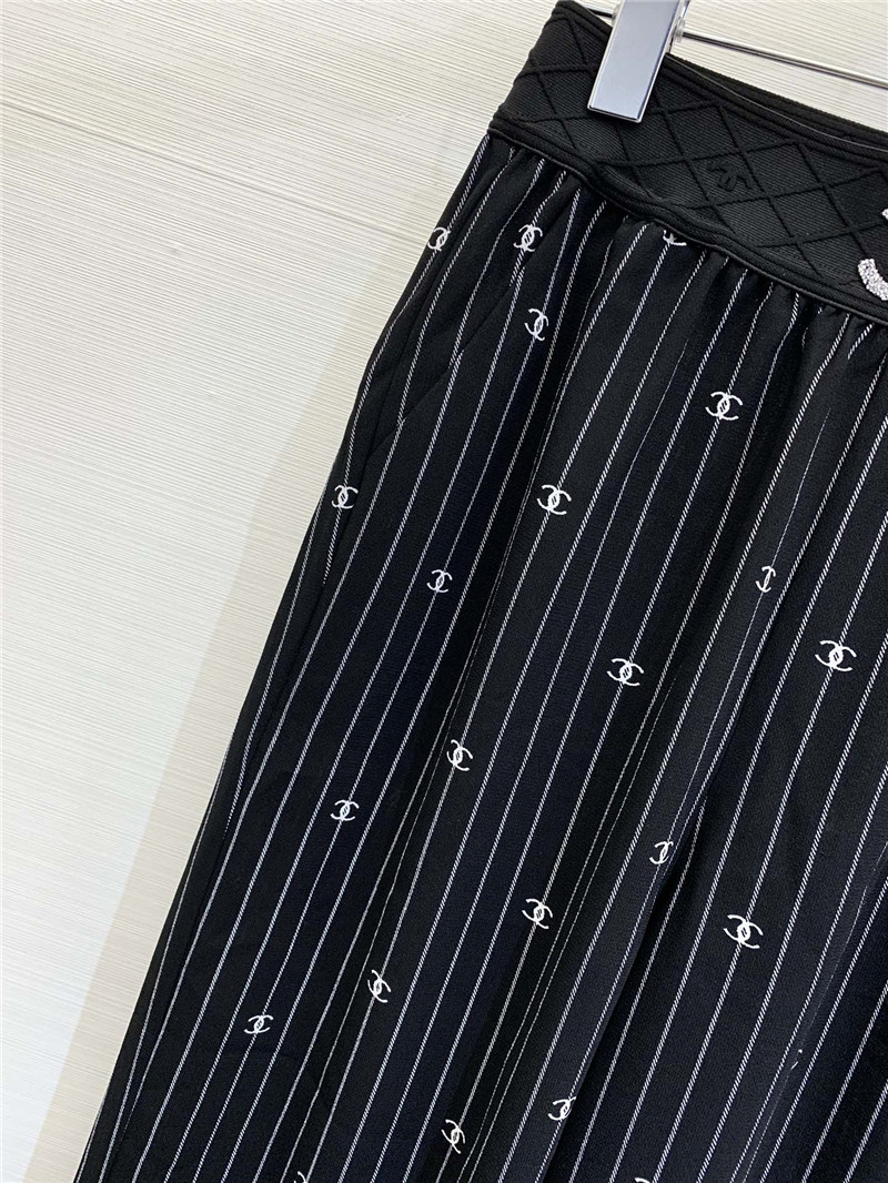 Chanel elastic striped casual trousers replica designer clothes