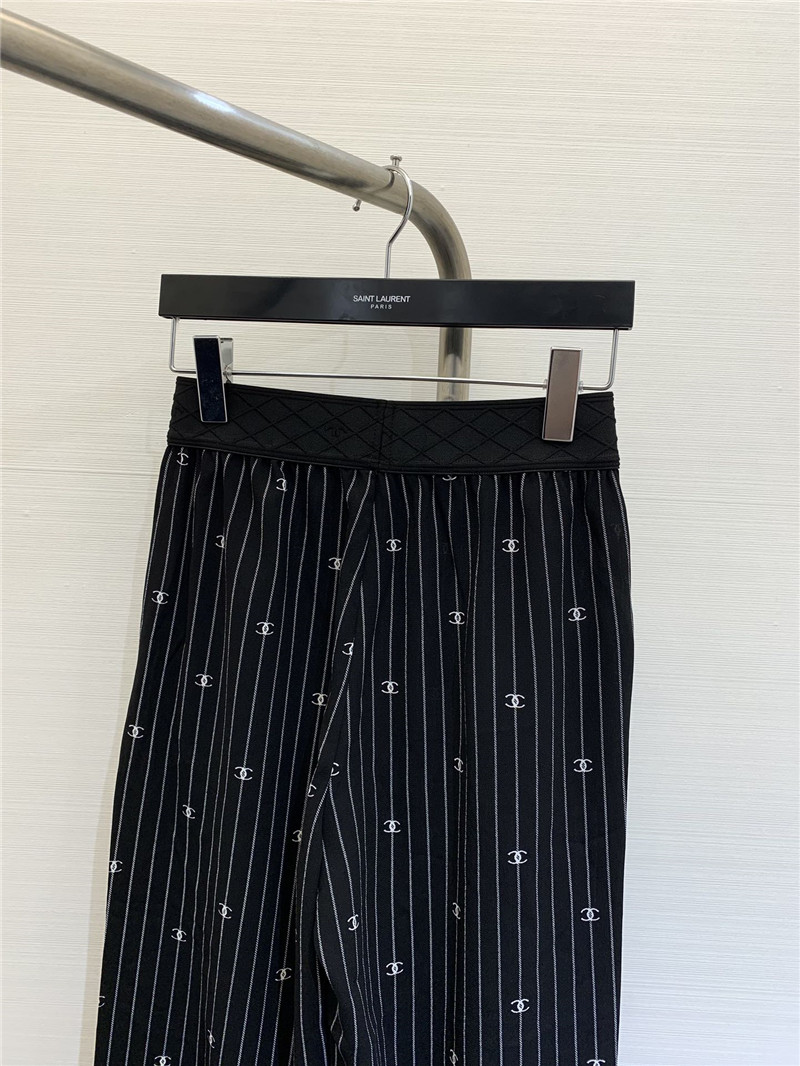 Chanel elastic striped casual trousers replica designer clothes
