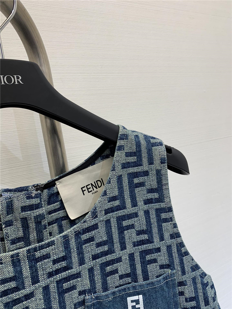 F**di presbyopic letter denim jacquard sundress replica clothing