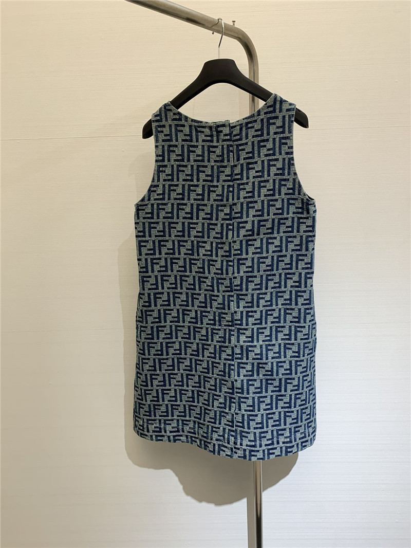 F**di presbyopic letter denim jacquard sundress replica clothing