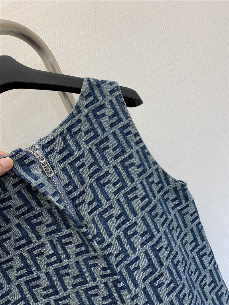 F**di presbyopic letter denim jacquard sundress replica clothing