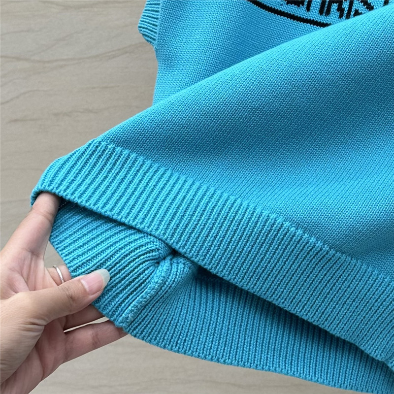 D10r logo sleeveless knit top in blue