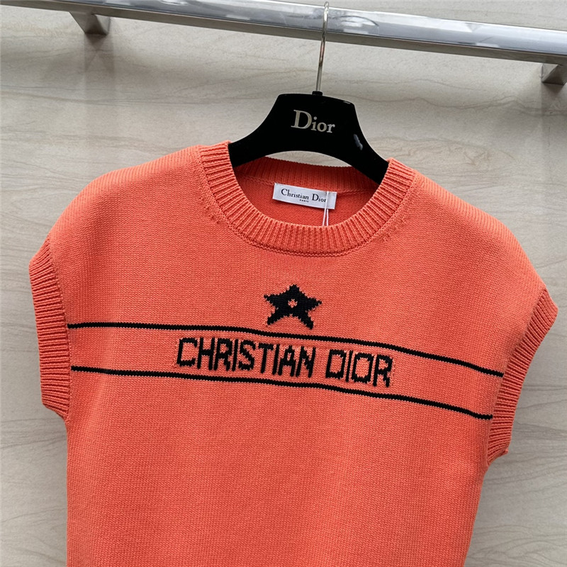 D10r logo sleeveless knit top in orange