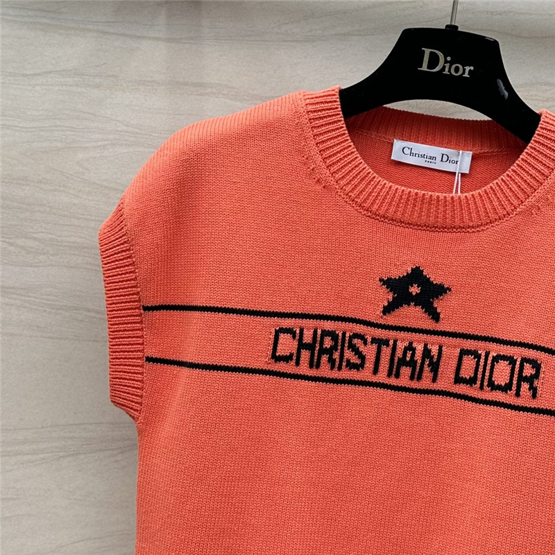 D10r logo sleeveless knit top in orange