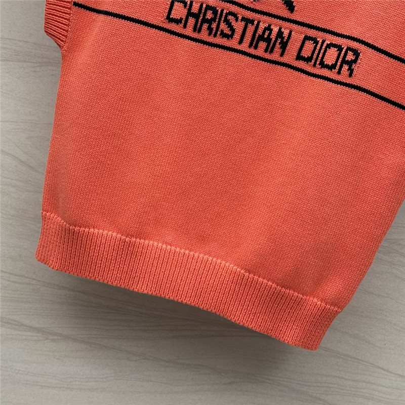 D10r logo sleeveless knit top in orange