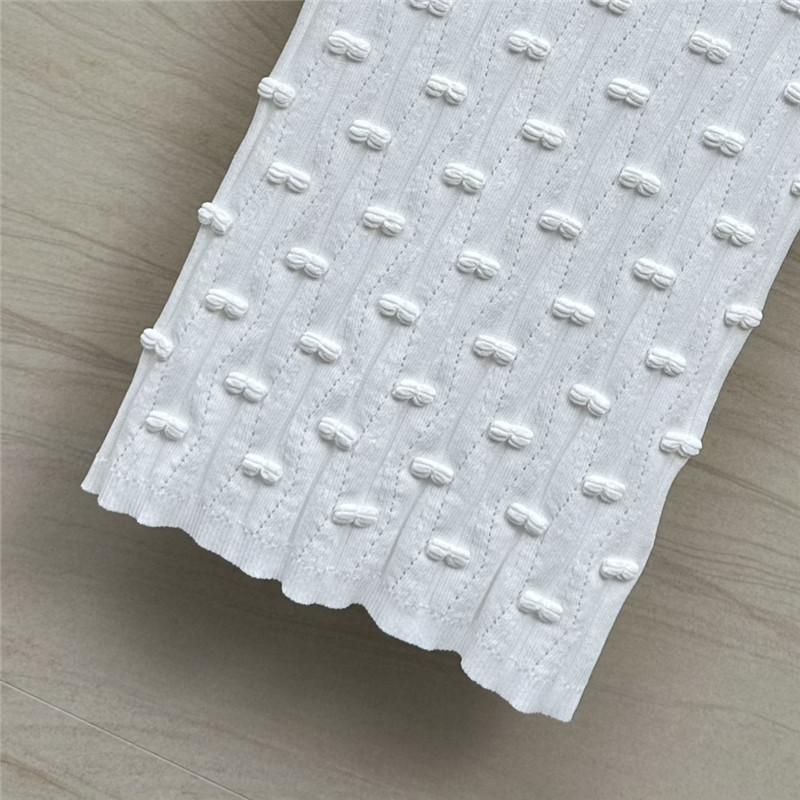 Chanel embossed bow knitted top replica clothes