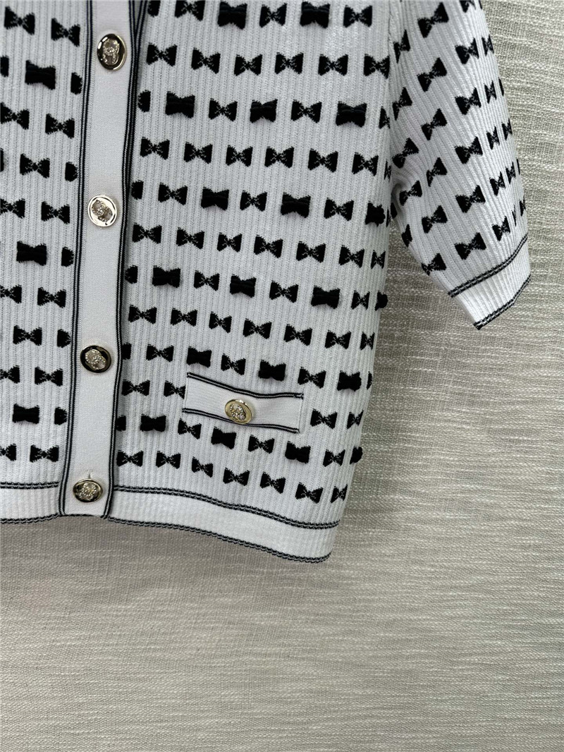 Ch**el jacquard short sleeve cardigan