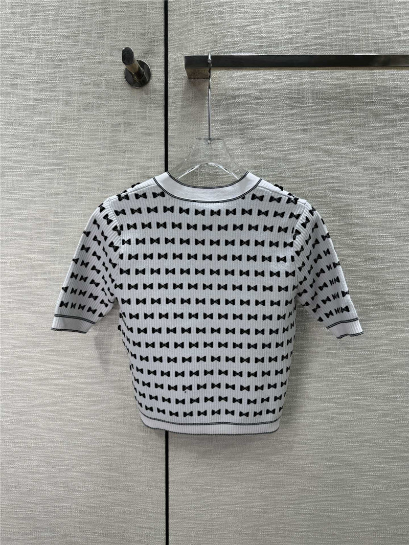 Ch**el jacquard short sleeve cardigan