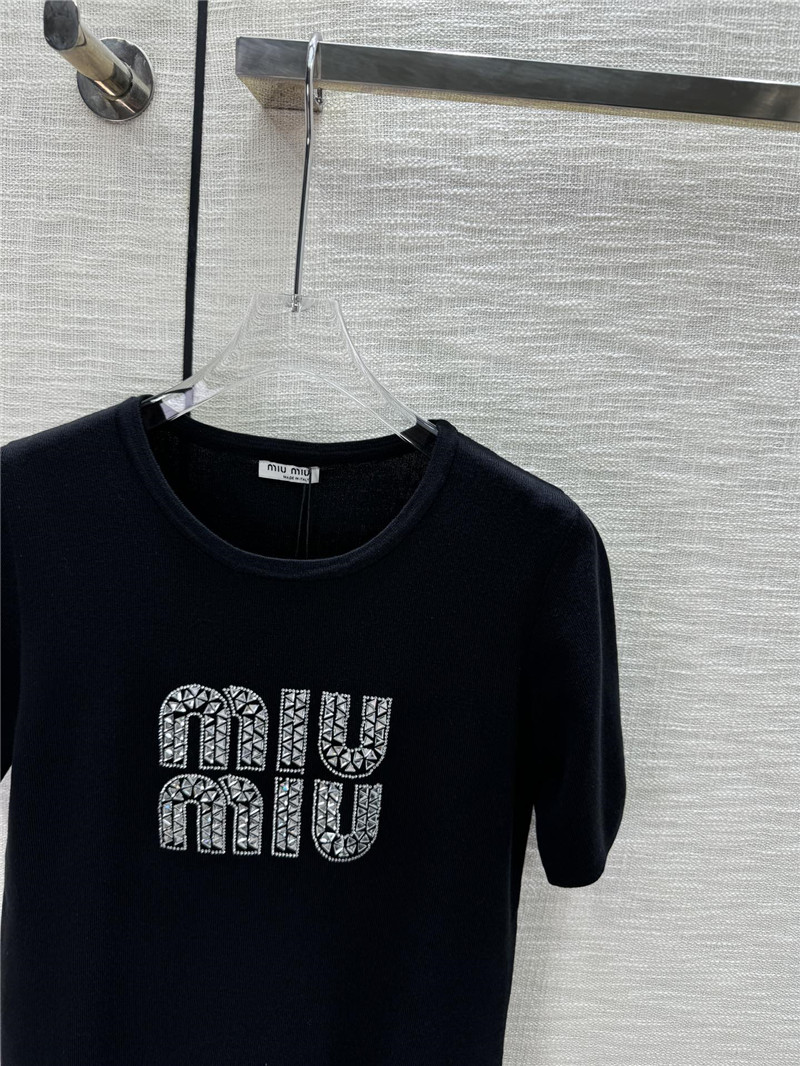 M1um1u knitted short-sleeved replica clothing