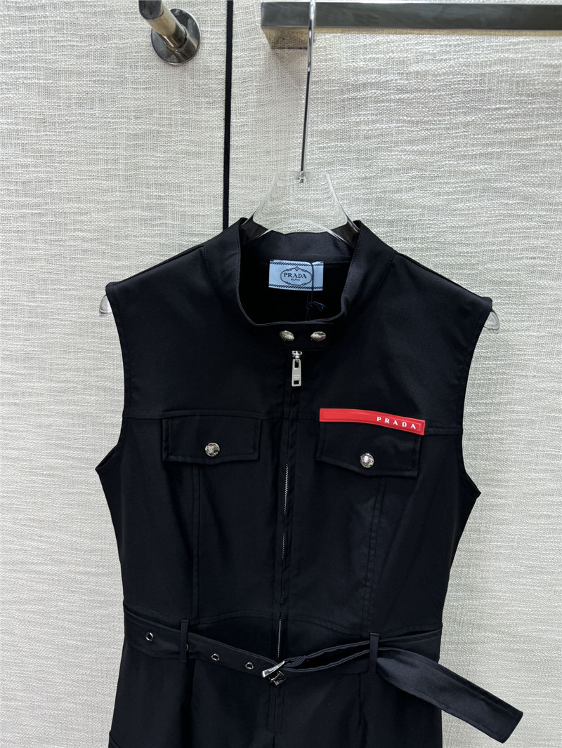 Pra*a stand collar sleeveless zip dress replica d&g clothing