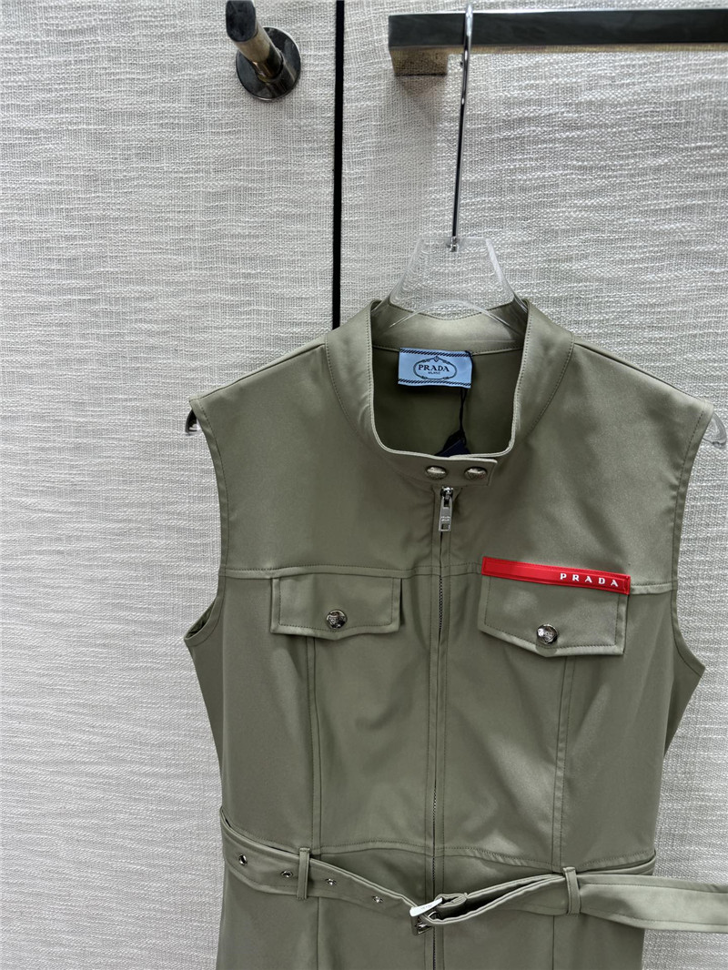 Pra*a stand collar sleeveless zip dress replica d&g clothing