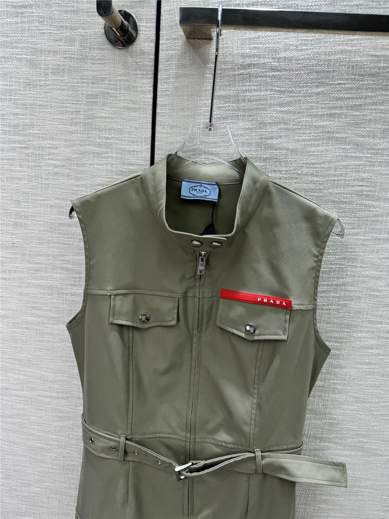 Pra*a stand collar sleeveless zip dress replica d&g clothing