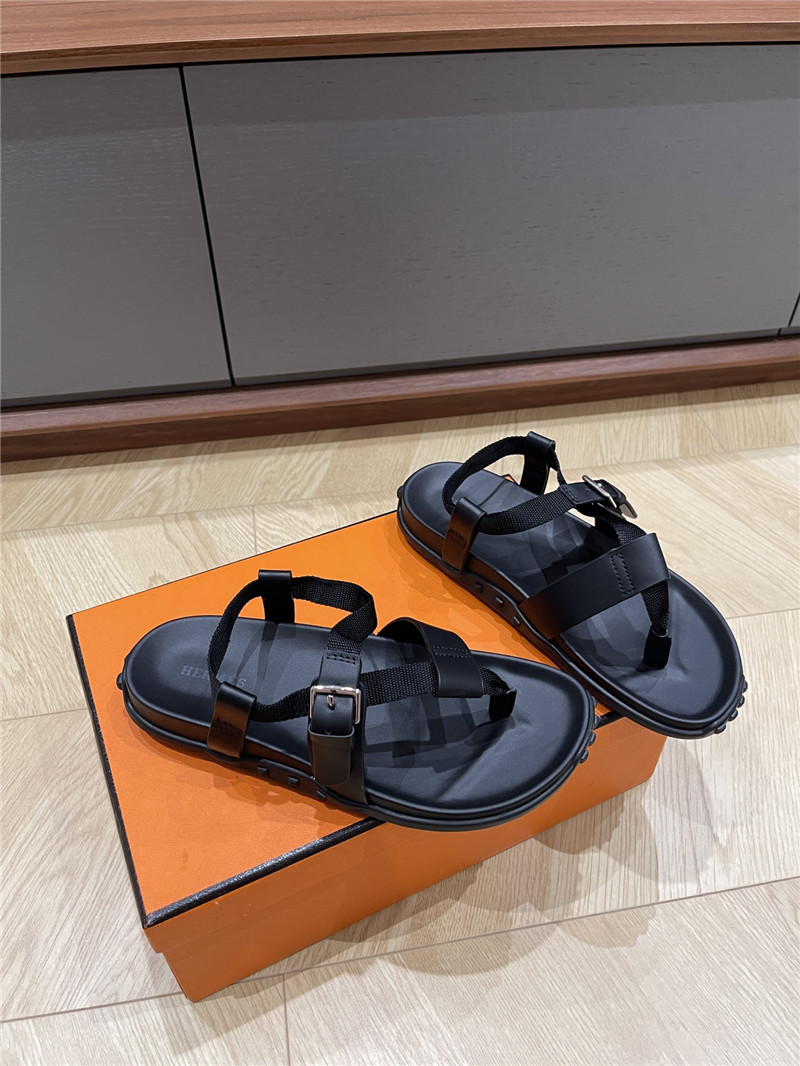 Hermes Inboard Sandals Black