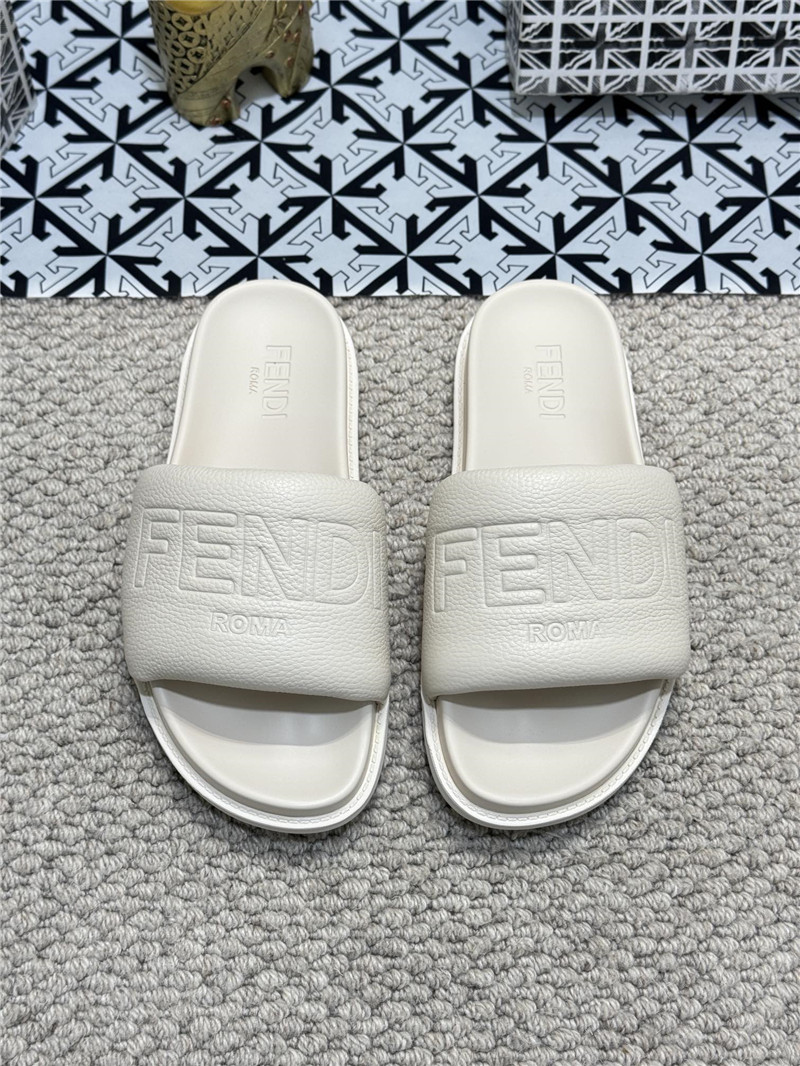 Fendi Roma Slides White