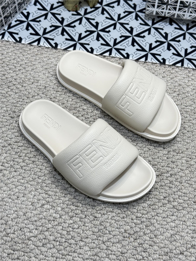Fendi Roma Slides White