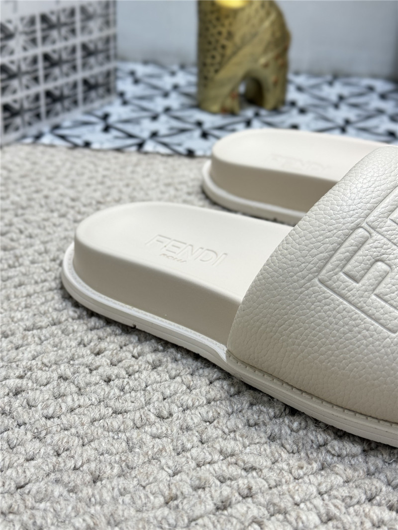 Fendi Roma Slides White