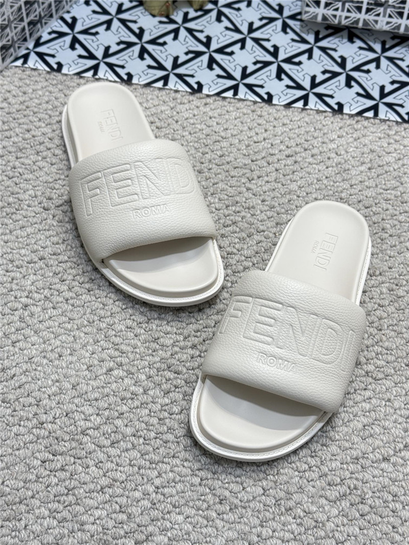 Fendi Roma Slides White