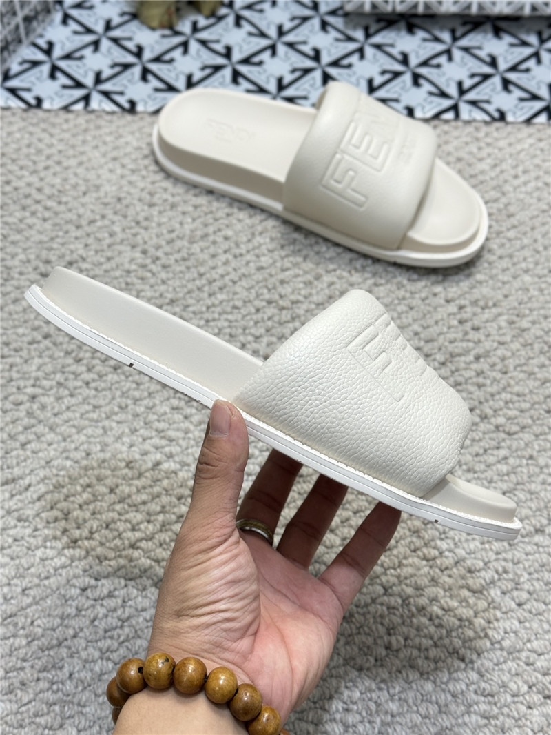 Fendi Roma Slides White