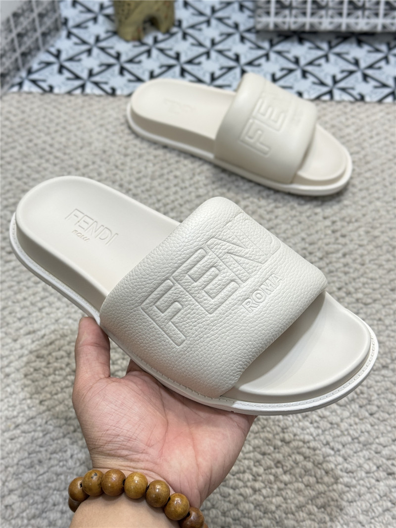Fendi Roma Slides White