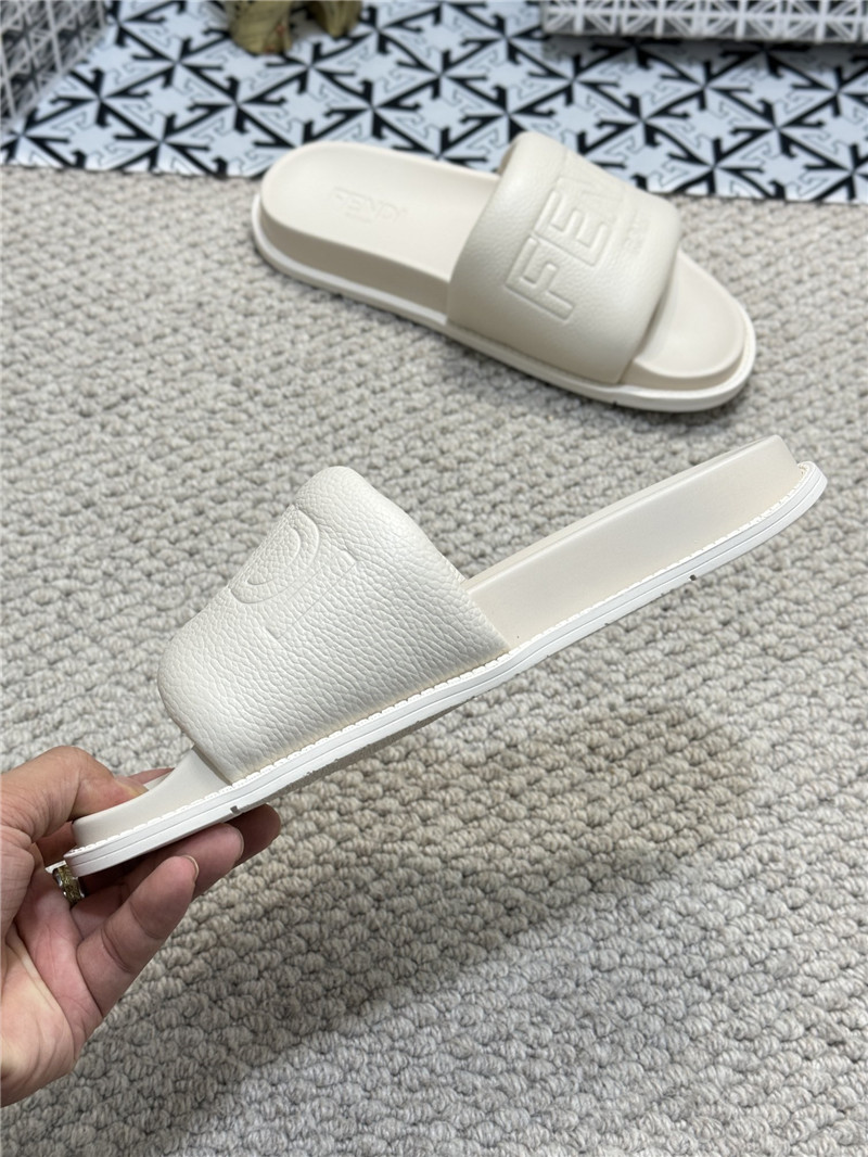 Fendi Roma Slides White