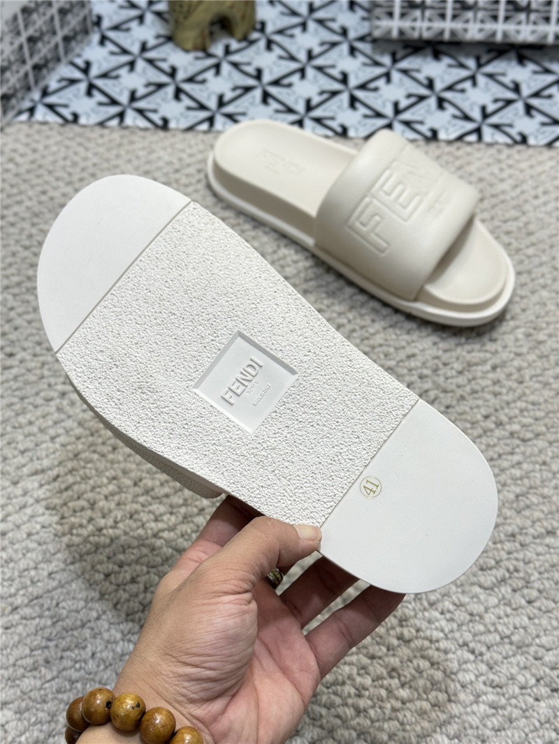 Fendi Roma Slides White