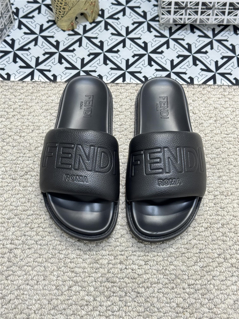 Fendi Roma Slides Black