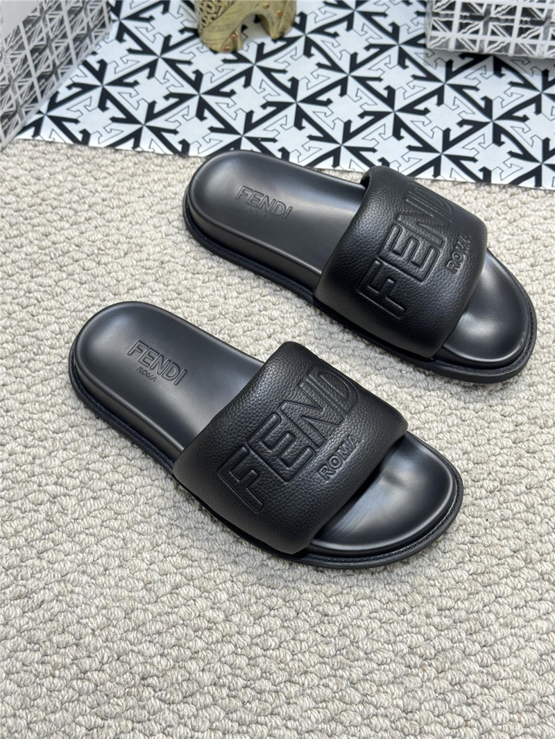 Fendi Roma Slides Black