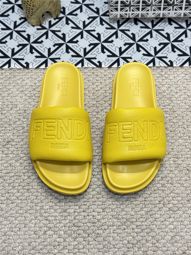 Fendi Roma Slides Yellow