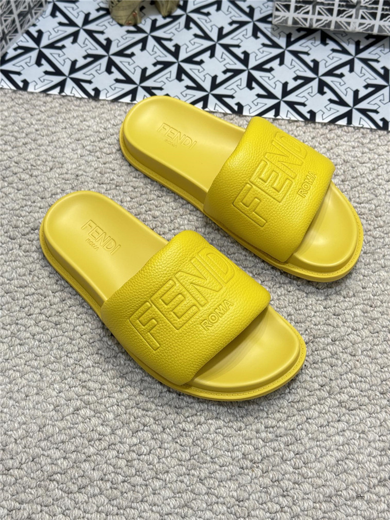 Fendi Roma Slides Yellow