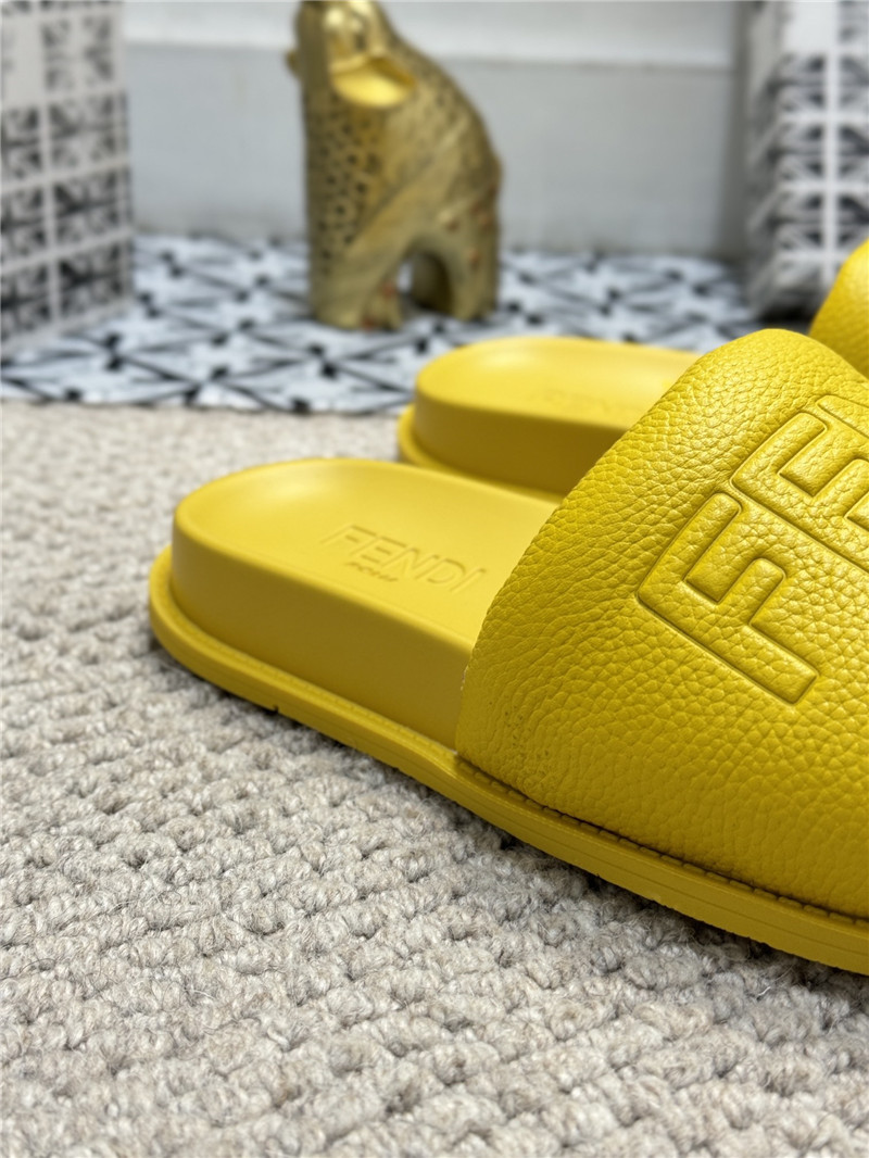 Fendi Roma Slides Yellow